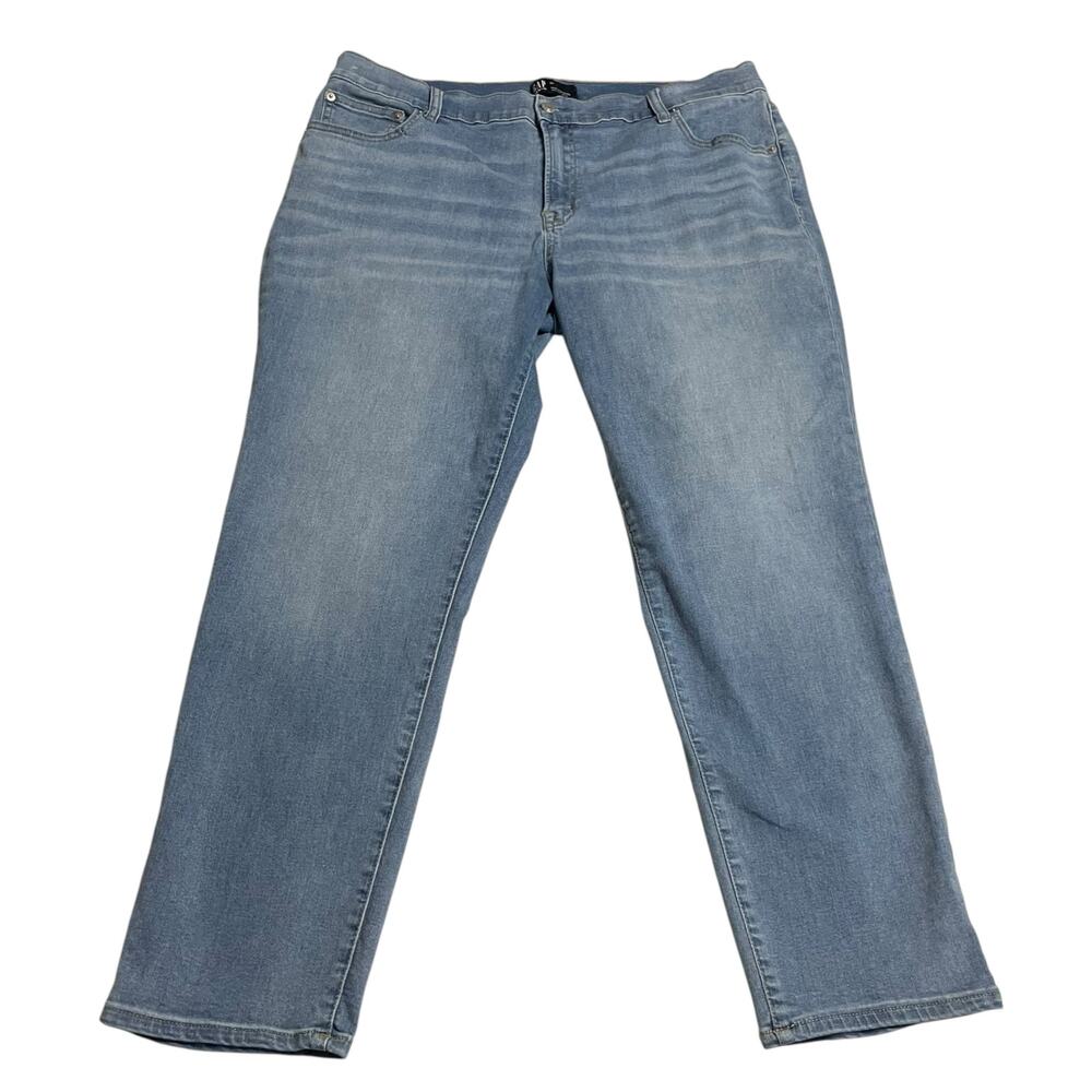 Gap Denim Womens Jeans Size 33 Girlfriend High Rise Zip Fly Light Wash Denim